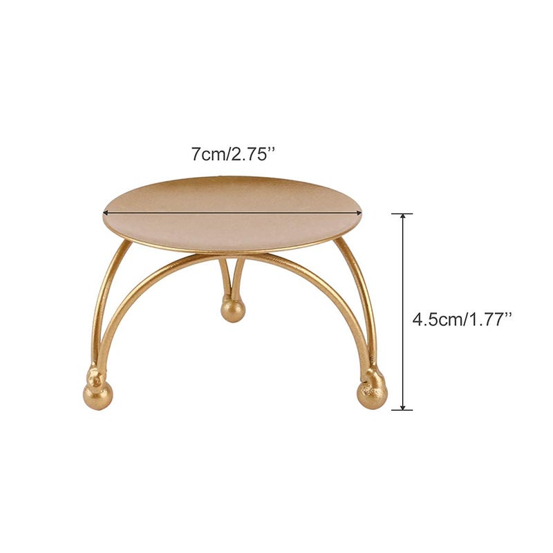 Dedoot Iron Pillar Candle Holder Set of 3, Dedoot Small 2.5 Inches Decorative Gold Iron Plate Candle Holder Centerpiece Fit LED & Wax Candles, Pedestal Candle Stand for Taper Candles,Tables, Wedding - Image 2